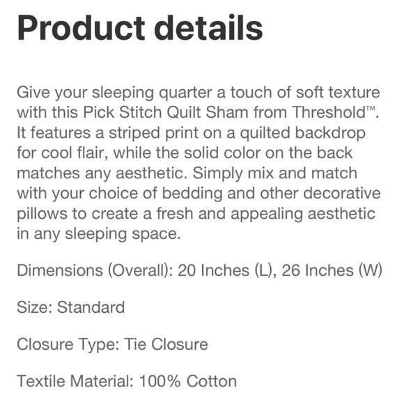 NEW set of 2 Threshold pick stitch stripe Shams - Picture 6 of 8